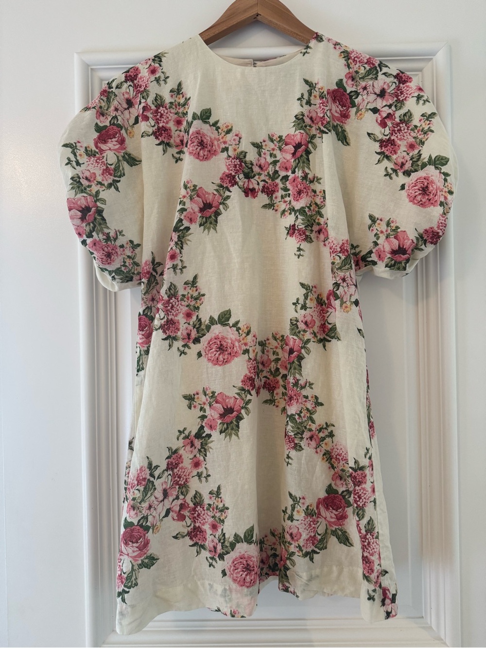 Vici Cream Dress with Pink Floral Print